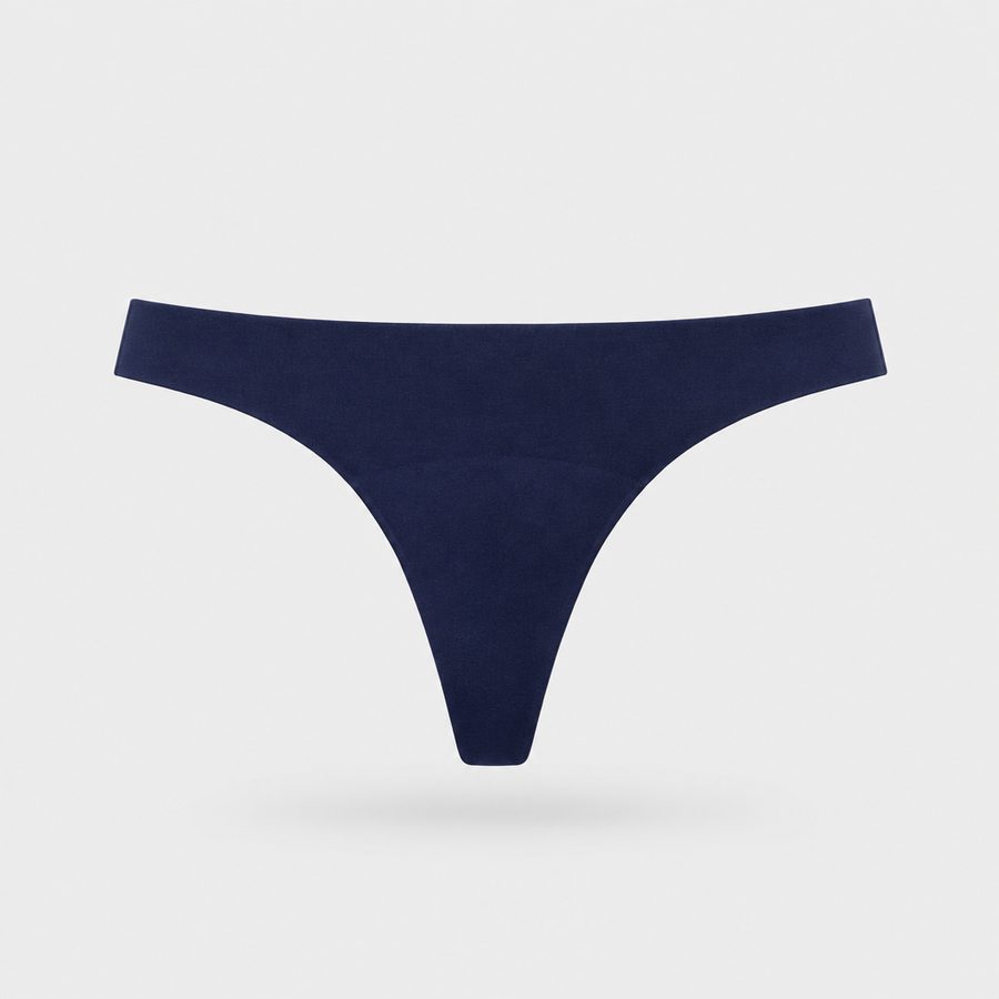 Seamless Period Thong · Navy Blue