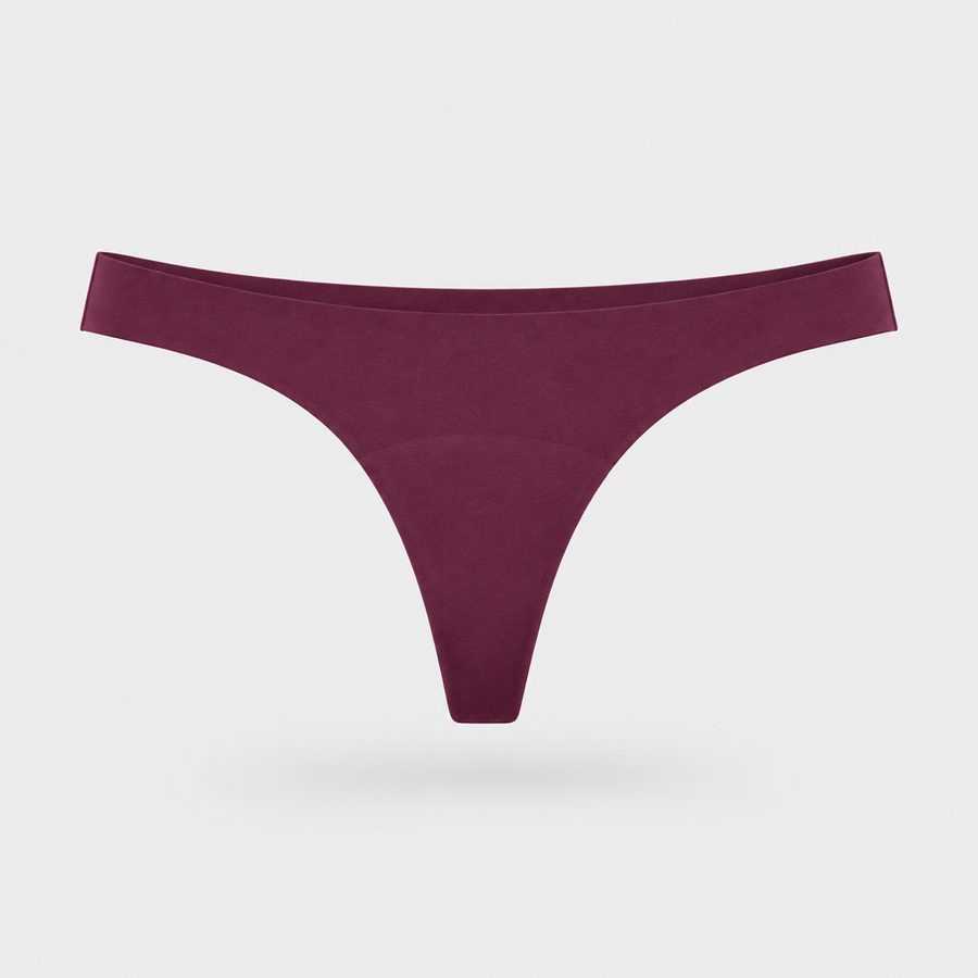 Seamless Period Thong · Burgundy